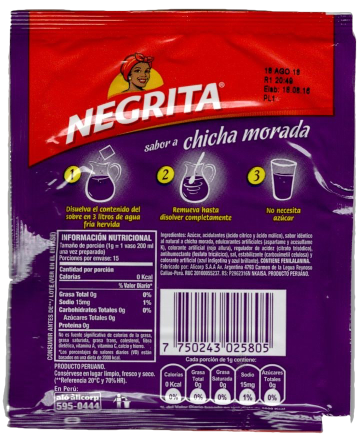 CHICHA MORADA Instantgetraenk Pulver - NEGRITA - Peru