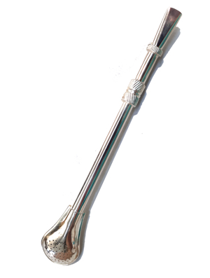 Bombilla de Alpaca recta - Trinkhalm aus Alpaka Silber 19cm