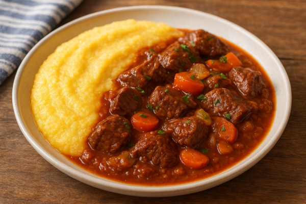 Estofado-mit-Polenta-und-Gem-se