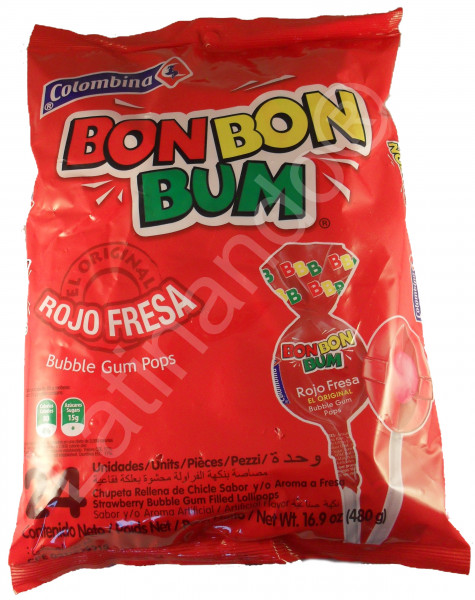 BON BON BUM | Fresa Erdbeer |Lollies aus Kolumbien