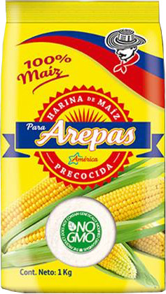 Vorgekochtes Maismehl für Arepas - Weißes Mais - America