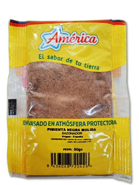 Sazonador Pimienta Negra molida AMERICA - 50g