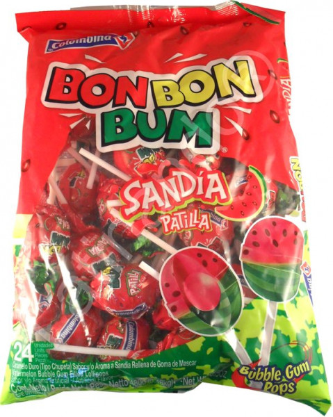 BON BON BUM Sandia - Lollies mit Kaugummikern