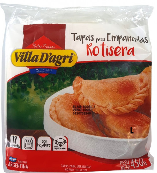 Empanadas Teig - VILLA D AGRI - OFEN - Ø 13,5cm - 12 Scheiben