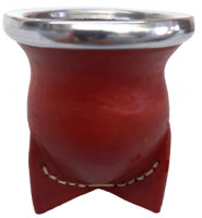 Mate de Vidrio forrado en Cuero Marron - 3 Patas Mate de Vidrio forrado en Cuero Marron - 3 Patas