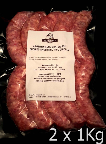 Bratwurst argentinischer Art - Chorizo Criollo - 2KG - VERSANDFÄHIG