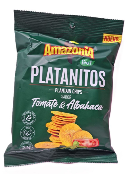 Platanitos Amazonia – Bananenchips Tomate & Albahaca 75g